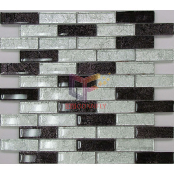 Black and Silver Gold Leaf Glass Mosaic (CFS571)